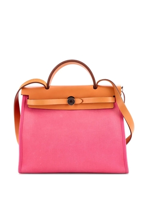 Hermès Pre-Owned Herbag Zip Leather and Toile 31 shoulder bag - Pink