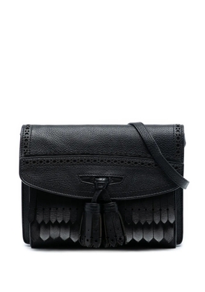 Burberry Pre-Owned 2000-2017 Small Grainy Calfskin Broguing Tassel Macken crossbody bag - Black