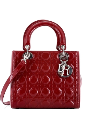 Christian Dior Pre-Owned Lady Dior Bag Cannage Quilt Patent Medium satchel - Red