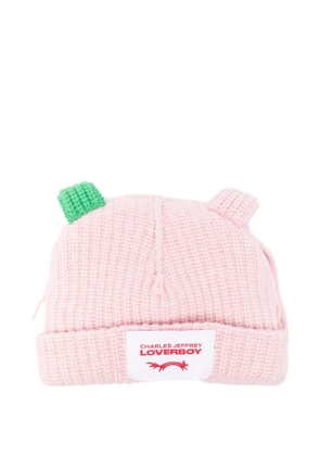 Charles Jeffrey Loverboy Chunky ear-detail beanie hat - Pink