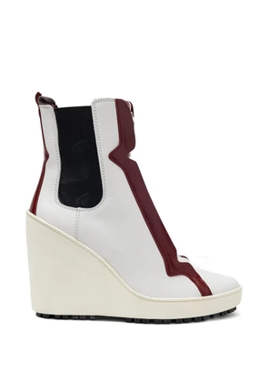 Hogan lace-up wedge boots - White