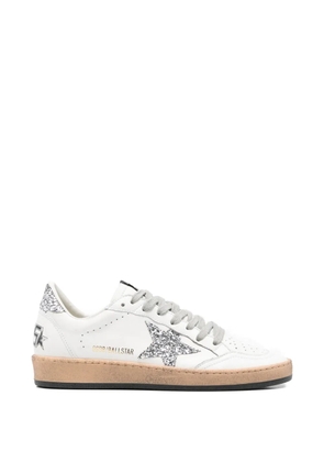 Golden Goose glitter star leather sneakers - White