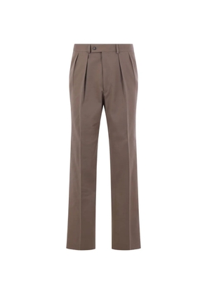 Caruso pleated tailored trousers - Brown