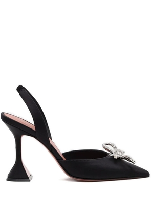 Amina Muaddi 95mm Rosie crystal-bow slingback pumps - Black