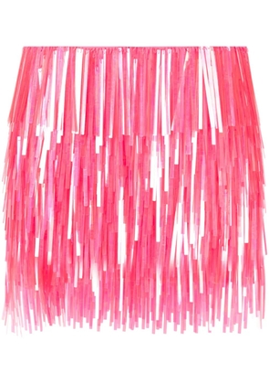 Sportmax fringe-design tiered mini skirt - Pink