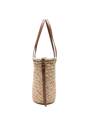 Coccinelle woven leather-trim shoulder bag - Neutrals