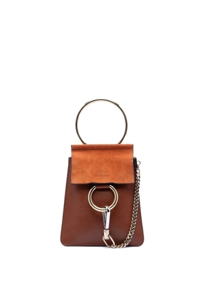 Chloé Pre-Owned 2019 Mini Calfskin and Suede Faye Bracelet Bag satchel - Brown