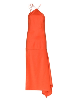 Materiel asymmetric hem halter dress - Orange