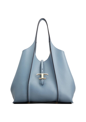 Tod's logo-plaque leather tote bag - Blue