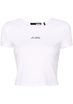 ROTATE BIRGER CHRISTENSEN logo-embroidered cropped T-shirt - White