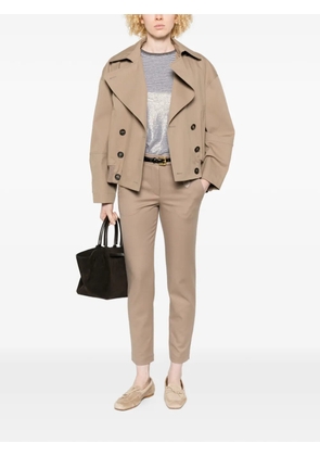 Brunello Cucinelli logo-patch trousers - Neutrals