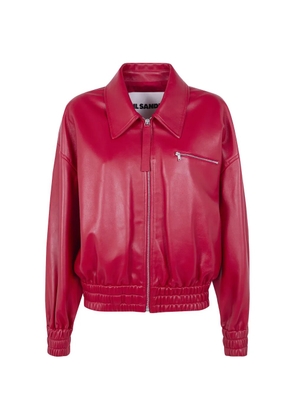 Jil Sander zipped leather jacket - Red