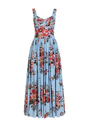 Dolce & Gabbana flower bouquet-print maxi dress - Blue