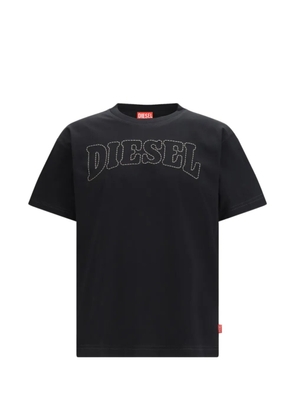 Diesel logo-embroidered T-shirt - Black