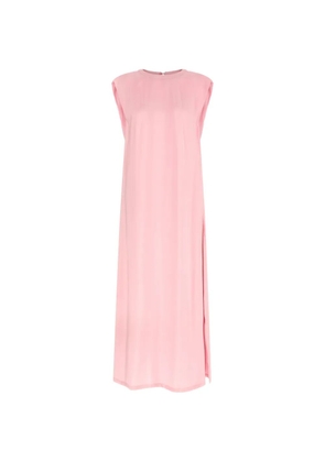 Nude round-neck sleeveless dress - Pink