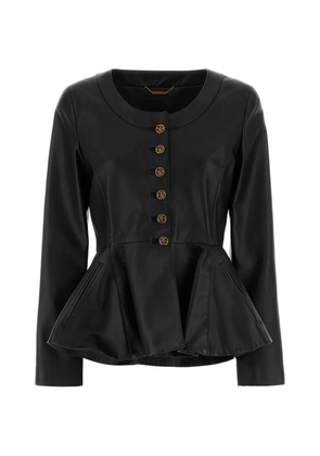Chloé button-front peplum leather jacket - Black