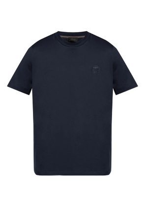 Brioni logo-embroidered T-shirt - Blue