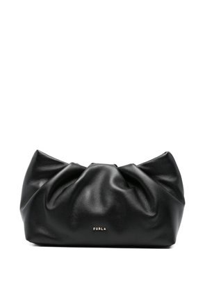 Furla mini Delia gathered clutch bag - Black