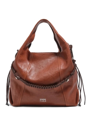 Bimba y Lola medium braided leather shoulder bag - Brown