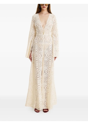 MOOS STUDIO V-neck maxi dress - Neutrals