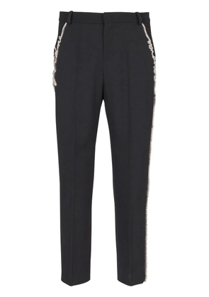 Balmain rhinestone-embellished straight-leg trousers - Black