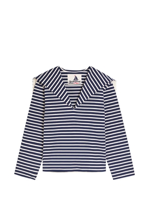 LES VACANCES D'IRINA striped V-neck top - Blue