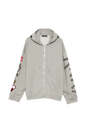 Mastermind Japan slogan-patch hoodie - Grey