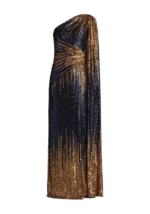 Tadashi Shoji Marseille sequinned one-shoulder dress - Blue