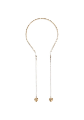 RED(V) heart embellished headband - Gold