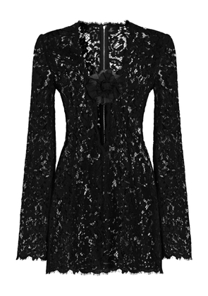 Dolce & Gabbana lace floral mini dress - Black