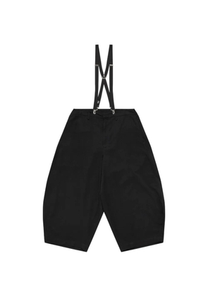 Black Comme Des Garçons suspenders cropped trousers