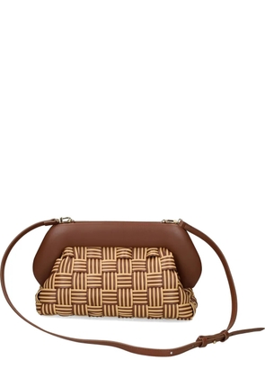 Themoirè woven clutch bag - Brown