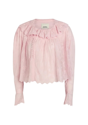 ISABEL MARANT Zelly ruffled button blouse - Pink