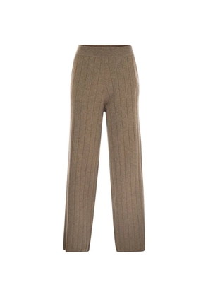 Max Mara ribbed wide-leg jardin track pants - Neutrals