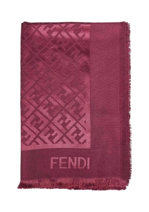 FENDI jacquard fringed scarf - Red