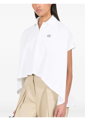 LOEWE logo-embroidered asymmetric polo shirt - White