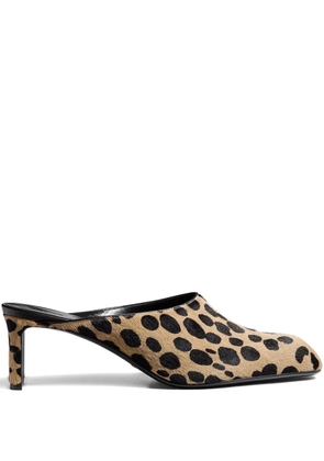 KHAITE 100mm Colt spotted heeled mules - Neutrals
