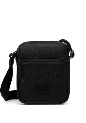 HUGO zip pebble grain shoulder bag - Black