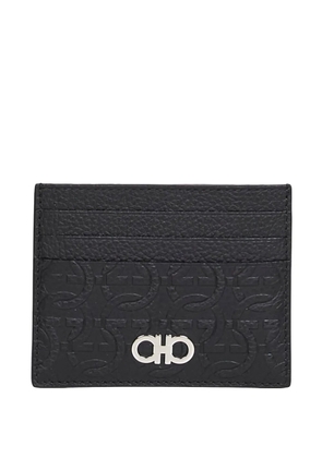 Ferragamo gancini-detail leather card holder - Black