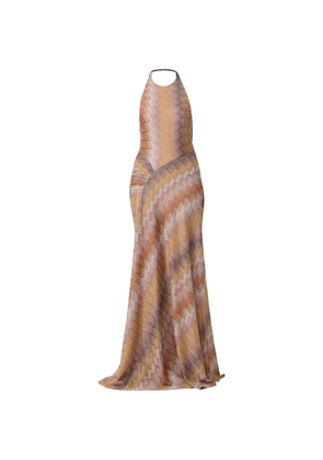 Missoni halterneck maxi dress - Orange