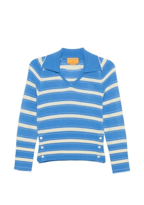 Guest In Residence Port striped button sweater - Blue