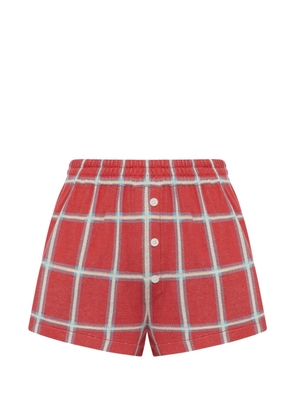 Guest In Residence button checked shorts - Red