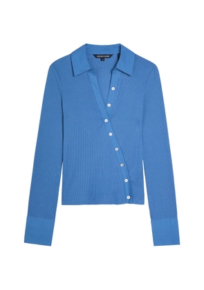 Veronica Beard button ribbed top - Blue