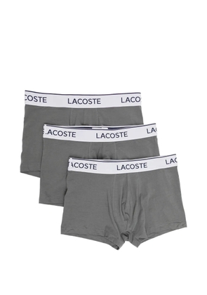 Lacoste logo-waistband boxer briefs (set of three) - Grey