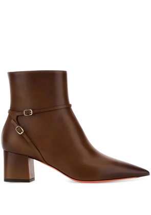 Santoni 60mm Blondie pointed-toe leather boots - Brown