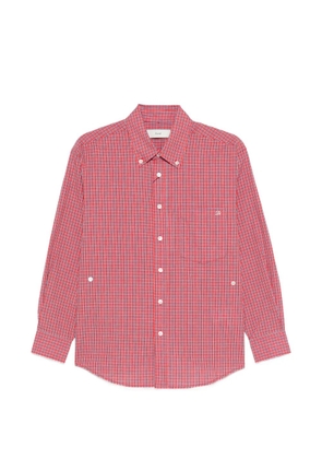 DUNST checked-pattern button-fastening shirt - Red