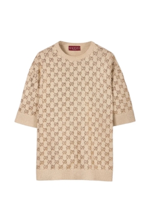 Gucci short-sleeve crew-neck sweater - Neutrals