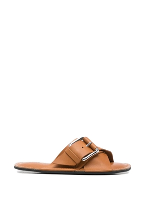 Plan C buckle leather sandals - Brown
