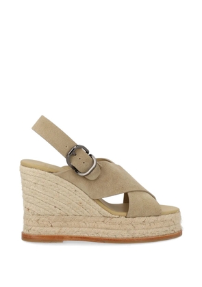 Castañer Betina buckle criss-cross wedge espadrilles - Neutrals