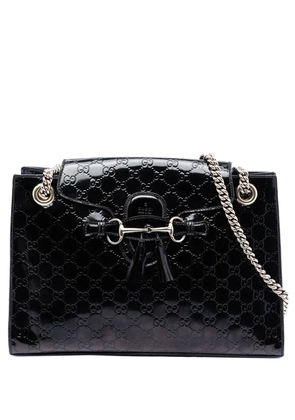 Gucci Pre-Owned 2016-2025 Large Guccissima Patent Emily shoulder bag - Black